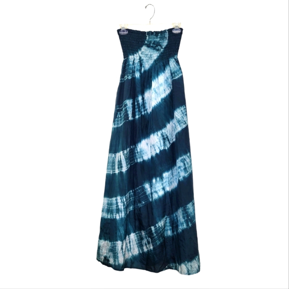 MM Couture by Miss Me Silk Tie Dye Maxi Dress Strapless XS